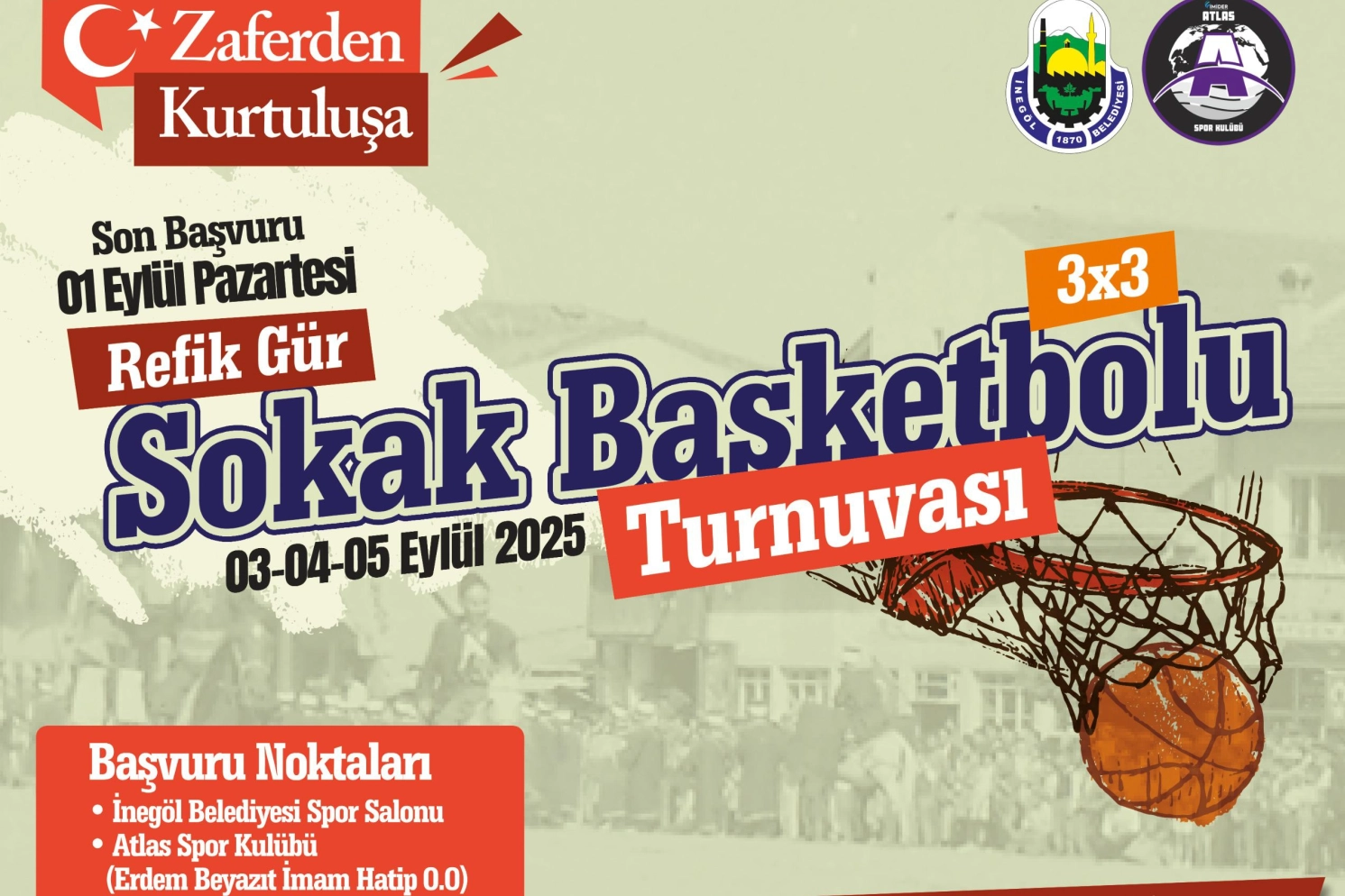 Bursa İnegöl'de sokak basketbolu heyecanı